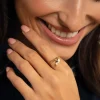 Bague Nata pierres et nacre acier doré or