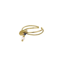 Bague Nata pierres et nacre acier doré or