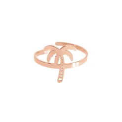 Bague Palmier acier rose