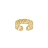 Bague Perline acier doré or