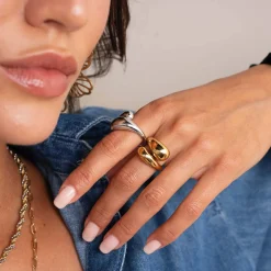 Bague Pia acier argenté