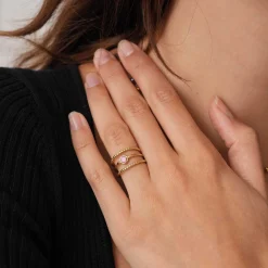 Bague Pépite Quartz rose