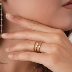 Bague Pépite Quartz rose