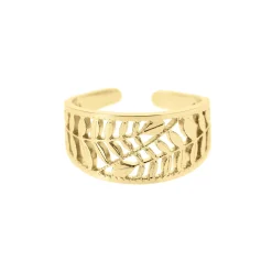 Bague Rameau acier doré or