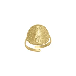 Bague République Française acier doré or