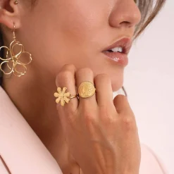 Bague République Française acier doré or