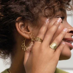 Bague République Française acier doré or