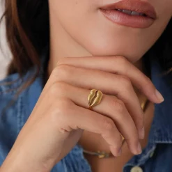 Bague Sensuela acier doré or