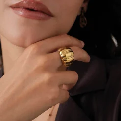 Bague Sofie acier doré or