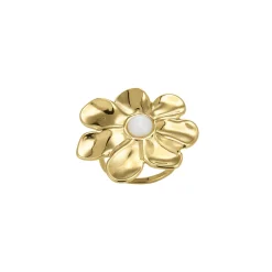 Bague Stacy acier doré or et nacre
