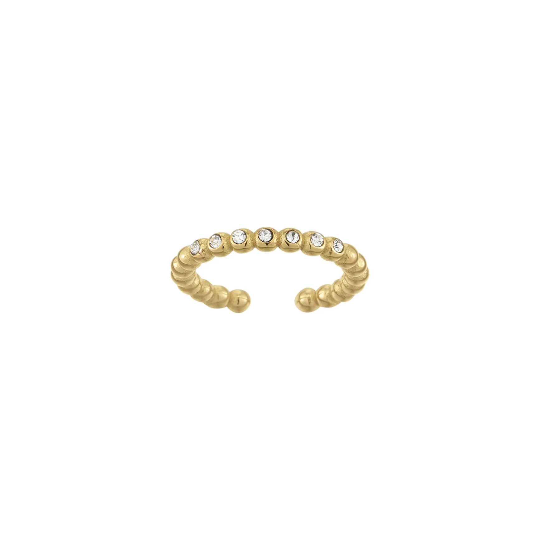Bague Storia zircons acier doré or