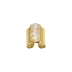 Bague Topia blanche acier doré or
