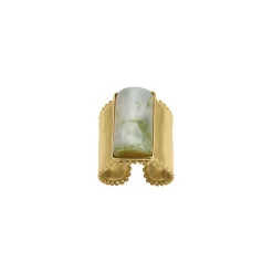Bague Topia verte acier doré or
