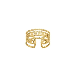 Bague Yka acier doré or