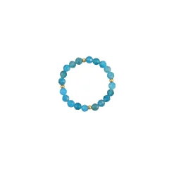 Bague Yoko Apatite bleue acier doré or