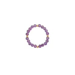 Bague Yoko Pierres Améthyste acier doré or
