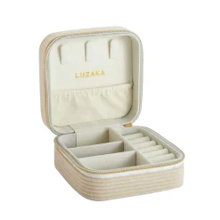 Boite à Bijoux velours beige 10cmx10cm