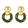 Boucles Alma vertes acier doré or