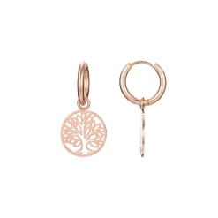Boucles Arbre de vie acier doré rose