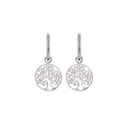 Boucles Arbre de vie acier argenté