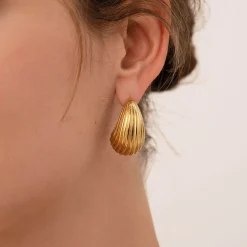 Boucles Astrid acier doré or
