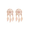 Boucles Attrape rêves acier doré rose