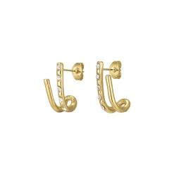 Boucles Bérenice acier doré or et strass