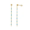 Boucles chaines perles bleues