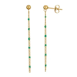 Boucles chaines perles vertes