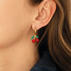 Boucles Cherry acier doré or