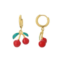 Boucles Cherry acier doré or