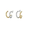 Boucles Cléo acier argenté et doré or