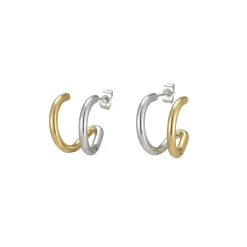 Boucles Cléo acier argenté et doré or