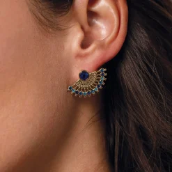 Boucles Cléopâtre strass bleus