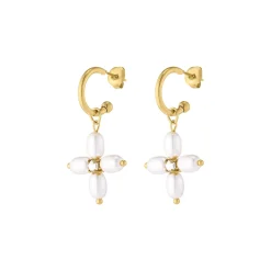 Boucles Coralie acier doré or
