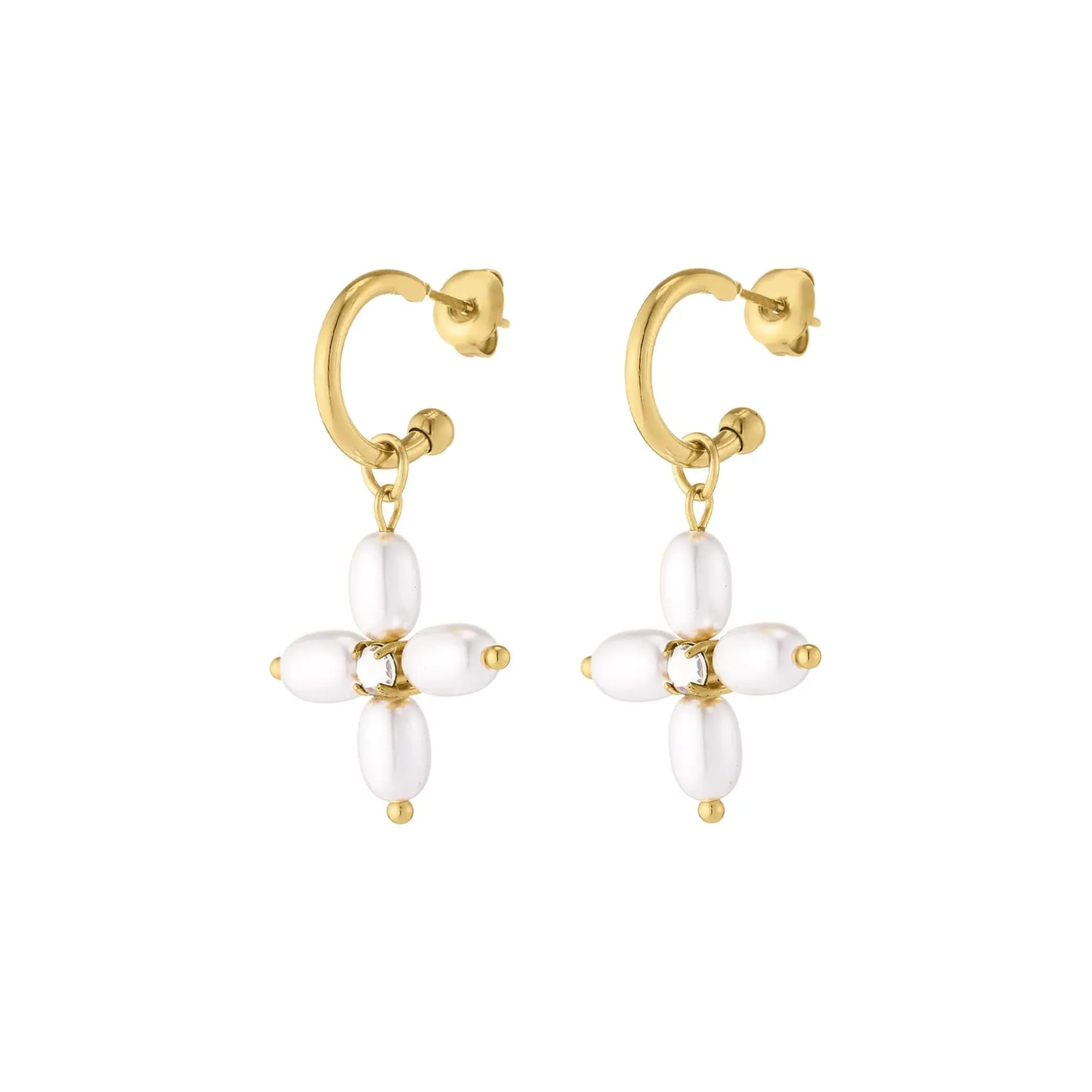 Boucles Coralie acier doré or