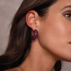 Boucles créole Summer violette