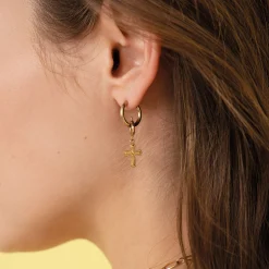 Boucles créoles acier doré or Luza Charms