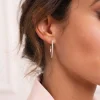 Boucles Créoles 3cm Argent 925 rhodié zircons