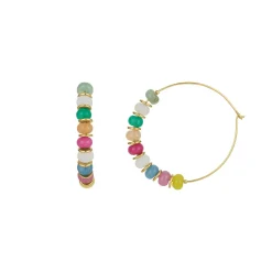 Boucles créoles Constance acier dorée or multicolores