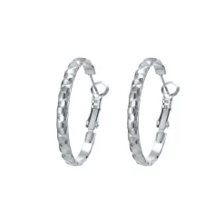 Boucles Créoles Madrid acier argenté