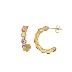 Boucles Créoles zircons multicolores