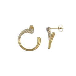 Boucles d'oreilles Gloria acier doré or strass verre