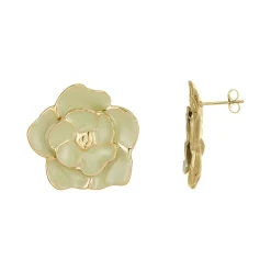 Boucles Eden vertes acier doré or