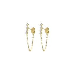 Boucles Ellia acier doré or
