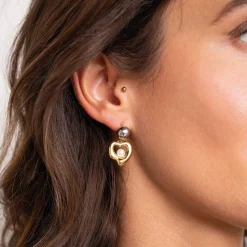 Boucles Erine acier argenté et doré or