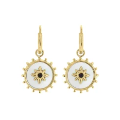 Boucles Etoile nacre acier doré or