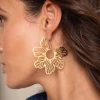 Boucles Floriane acier doré or