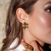 Boucles Florine acier doré or