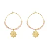 Boucles Flower acier doré or